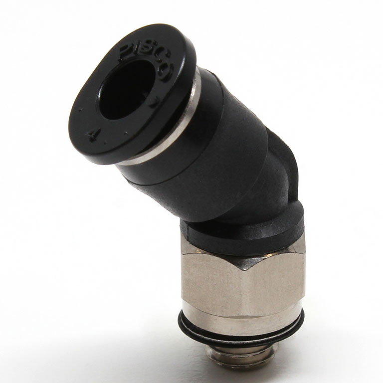 Đầu Nối Nhanh Khí Nén Dạng Cong 45° Ren Ngoài Pisco PLH4-M5MW