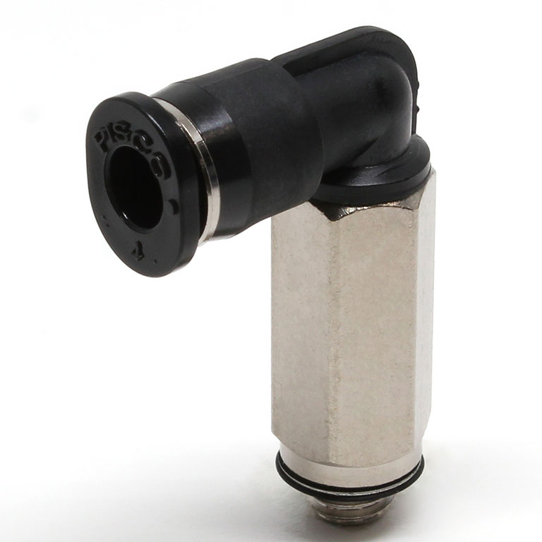 Đầu Nối Nhanh Khí Nén Dạng Cong 90° Ren Ngoài (Dài) Pisco PLL4-M5MW
