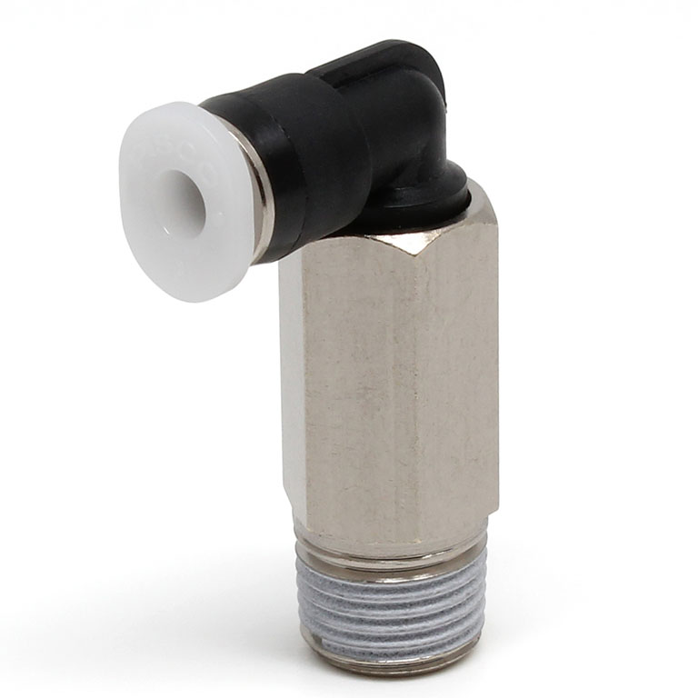 Đầu Nối Nhanh Khí Nén Dạng Cong 90° Ren Ngoài (Dài) Pisco PLL1/8-N0MU