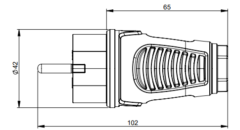 Alternative view of Phích cắm bằng nhựa PCE chịu va đập 16A-250V-2P+E-IP54