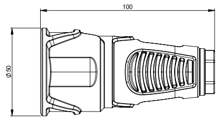 Alternative view of Ổ cắm nối bằng nhựa PCE đen 16A-250V-2P+E-IP20