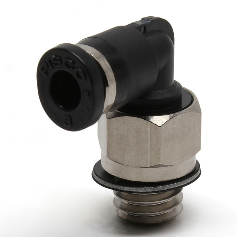Đầu Nối Nhanh Khí Nén Dạng Cong 90° Ren Ngoài Pisco PL3-M6M-C