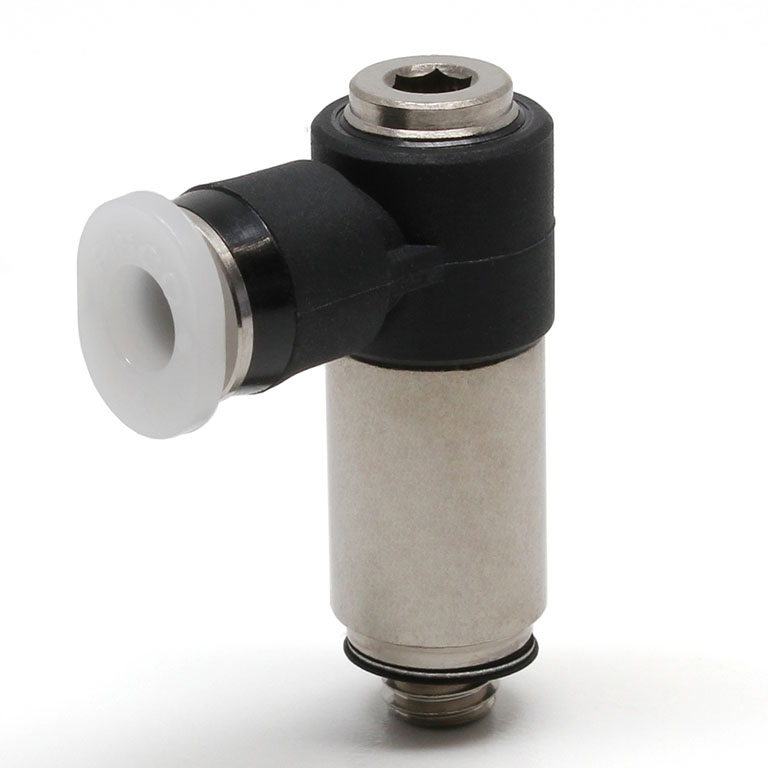 Đầu Nối Nhanh Khí Nén Dạng Cong 90° (Dài) Đầu Lục Giác Chìm Ren Ngoài Pisco POLL5/32-M5M