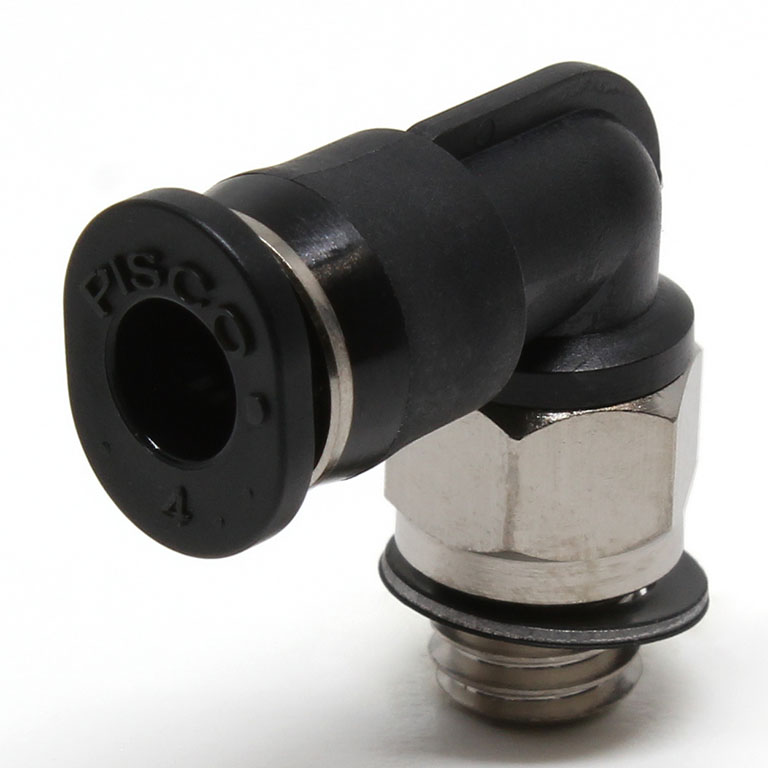 Đầu Nối Nhanh Khí Nén Dạng Cong 90° Ren Ngoài Pisco PL4-M6M