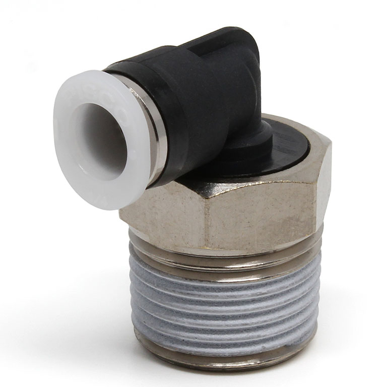 Đầu Nối Nhanh Khí Nén Dạng Cong 90° Ren Ngoài Pisco PL1/4-03M
