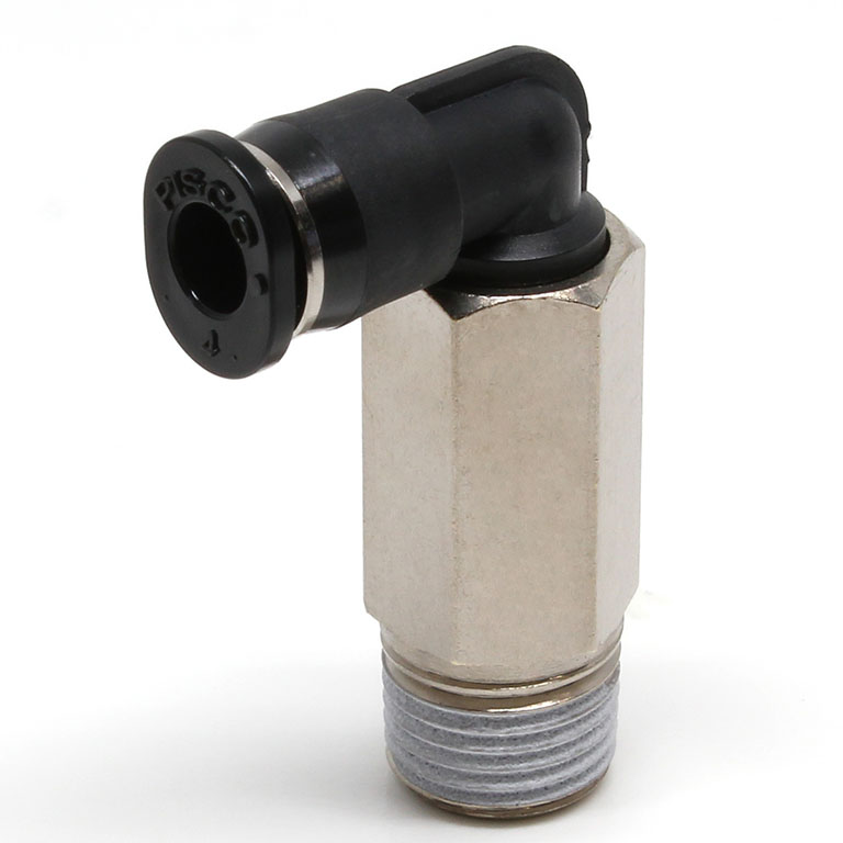Đầu Nối Nhanh Khí Nén Dạng Cong 90° Ren Ngoài (Dài) Pisco PLL4-01M-C