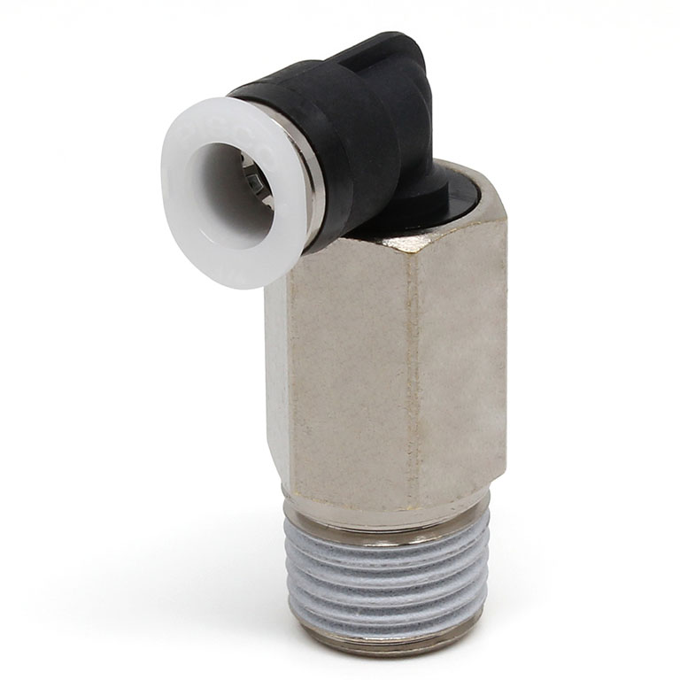 Đầu Nối Nhanh Khí Nén Dạng Cong 90° Ren Ngoài (Dài) Pisco PLL1/4-02M