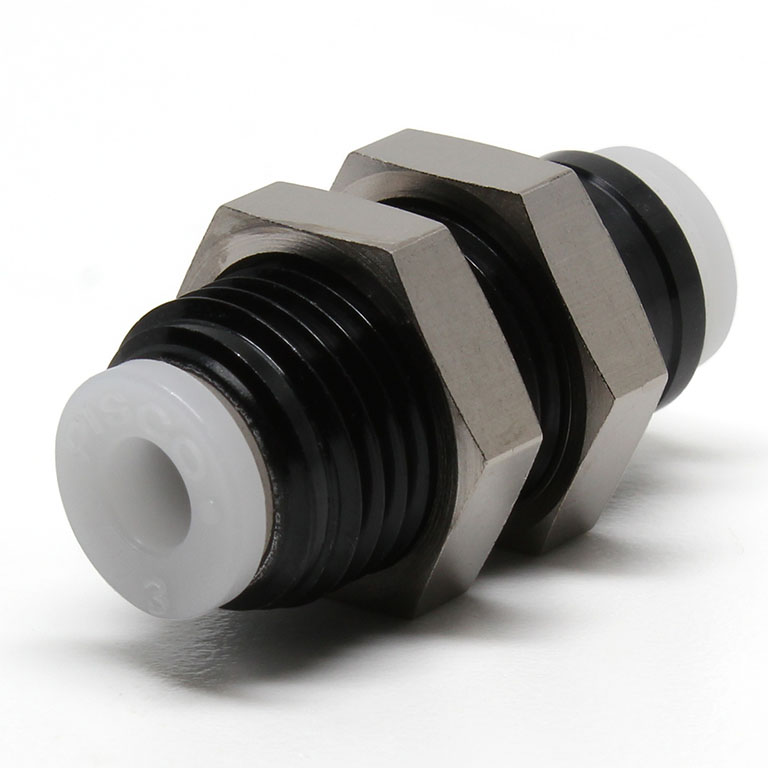 Đầu Nối Nhanh Khí Nén Dạng Thẳng Ren Ngoài Lắp Kẹp Vách Pisco PM5/32M