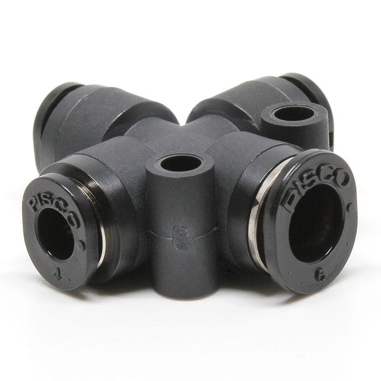 Đầu Nối Nhanh Khí Nén Ngã 4 Dạng Nối Giảm Pisco PZC6-4M