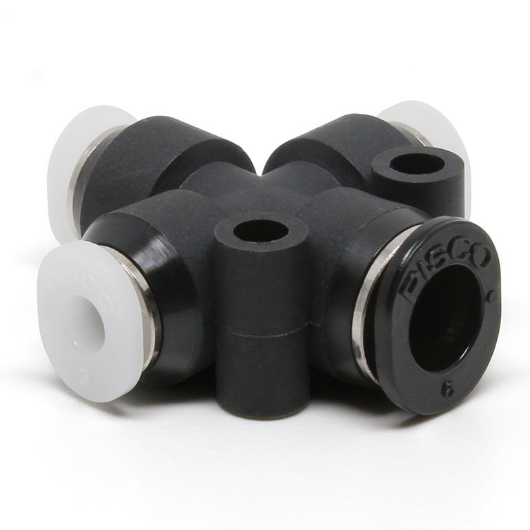 Đầu Nối Nhanh Khí Nén Ngã 4 Dạng Nối Giảm Pisco PZC6-1/8M