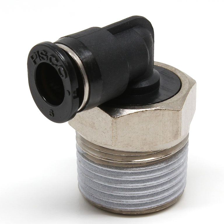 Đầu Nối Nhanh Khí Nén Dạng Cong 90° Ren Ngoài Pisco PL6-03M-C
