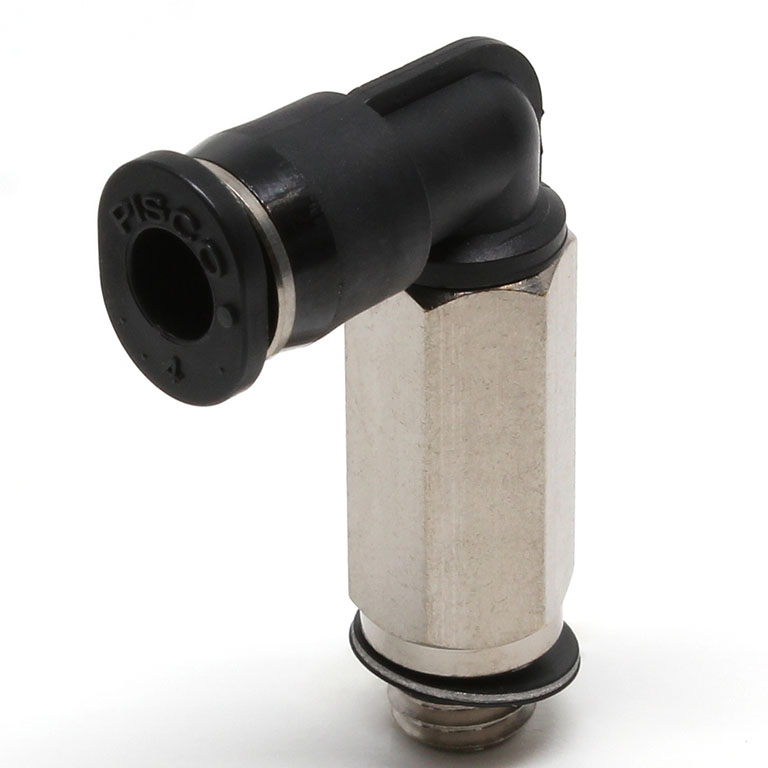 Đầu Nối Nhanh Khí Nén Dạng Cong 90° Ren Ngoài (Dài) Pisco PLL4-M6M