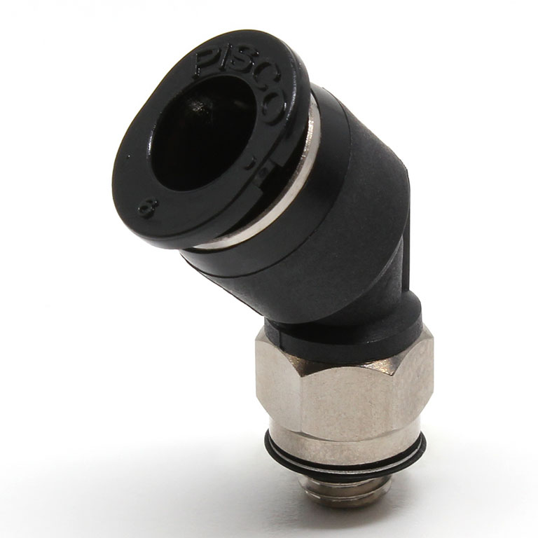 Đầu Nối Nhanh Khí Nén Dạng Cong 45° Ren Ngoài Pisco PLH6-M5MW