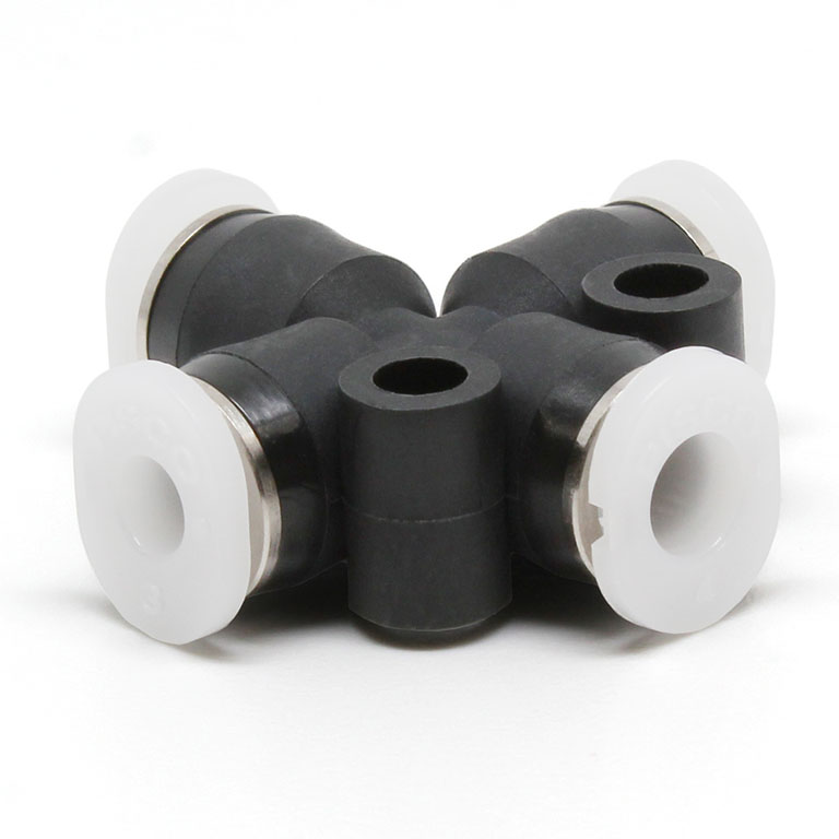 Đầu Nối Nhanh Khí Nén Ngã 4 Dạng Nối Giảm Pisco PZB5/32-1/8M