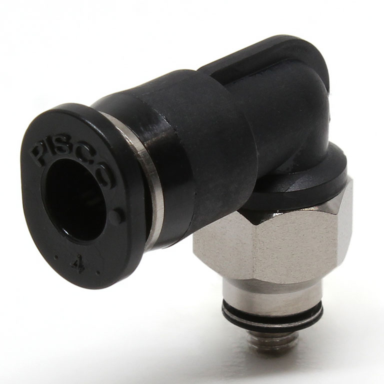 Đầu Nối Nhanh Khí Nén Dạng Cong 90° Ren Ngoài Pisco PL4-M3MW-C