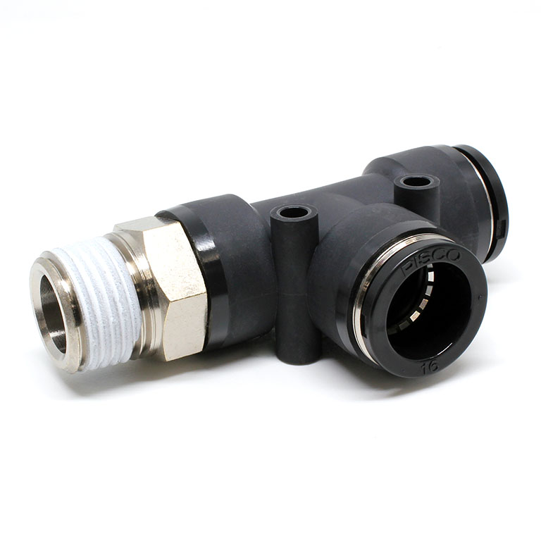 Đầu Nối Nhanh Khí Nén Dạng Chữ T Ren Ngoài Pisco PD16-04-C