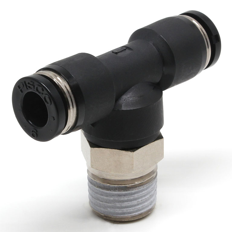 Đầu Nối Nhanh Khí Nén Dạng Chữ T Ren Ngoài Pisco PB6-02-C