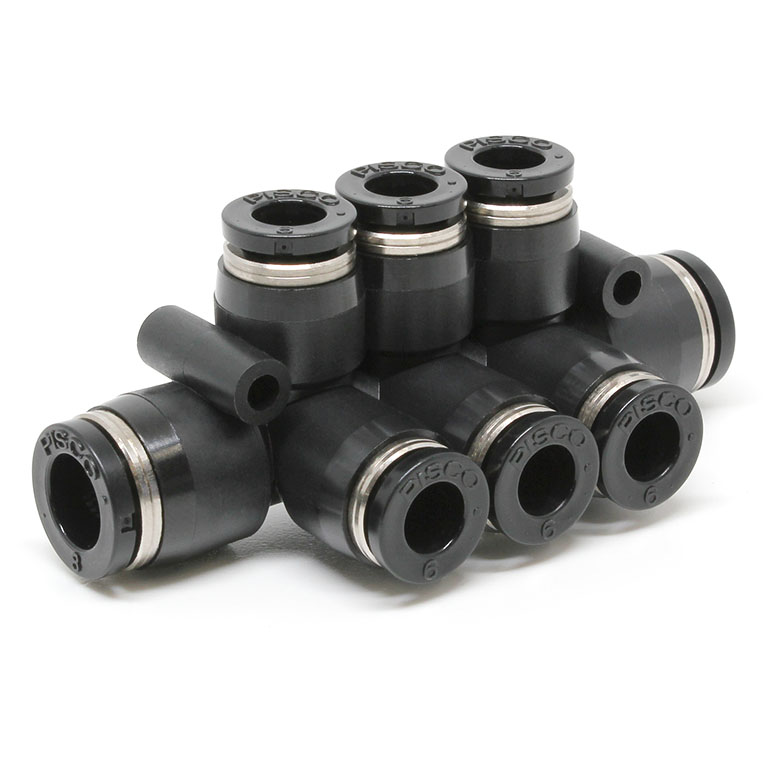 Đầu Nối Nhanh Khí Nén Chữ T 8 Ngã Dạng Nối Giảm Pisco PKVG8-6W