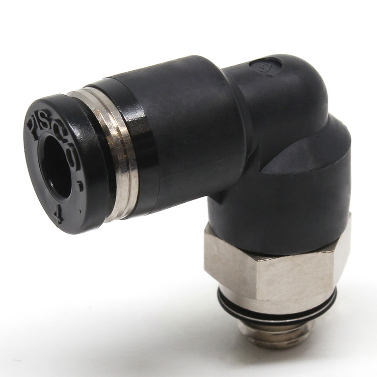Đầu Nối Nhanh Khí Nén Dạng Cong 90° Ren Ngoài Pisco PL4-M6-C