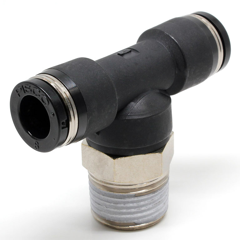 Đầu Nối Nhanh Khí Nén Dạng Chữ T Ren Ngoài Pisco PB8-03-C
