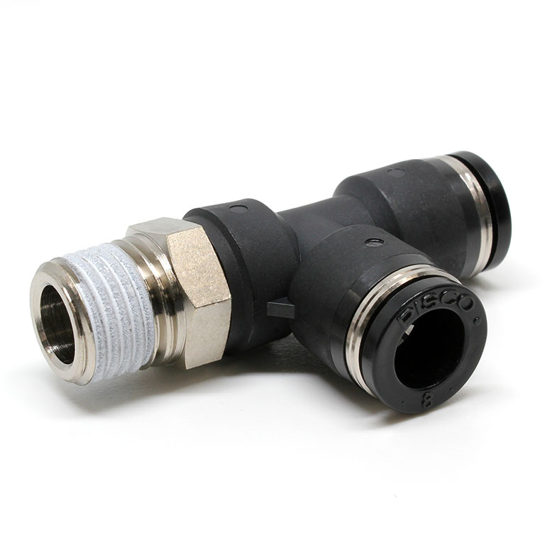 Đầu Nối Nhanh Khí Nén Dạng Chữ T Ren Ngoài Pisco PD8-02W