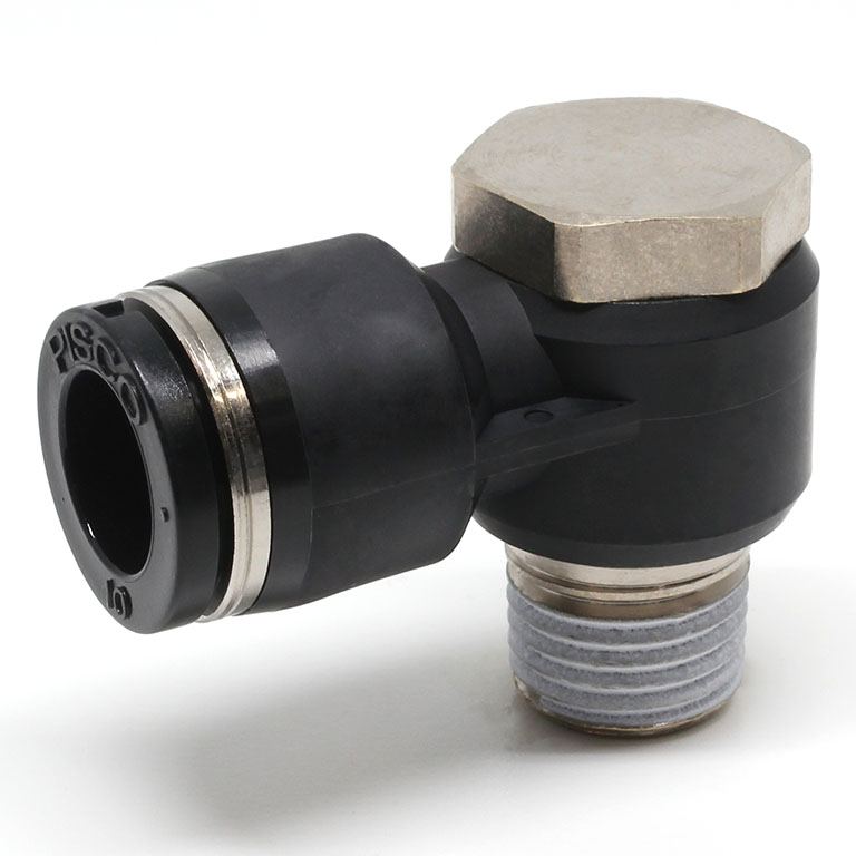 Alternative view of Đầu Nối Nhanh Khí Nén Cong 90° Đầu Lục Giác Trụ Ren Ngoài Pisco PH10-N2U