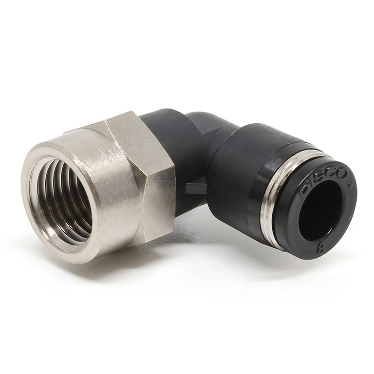 Alternative view of Đầu Nối Nhanh Khí Nén Dạng Cong 90° Ren Trong Pisco PLF8-02