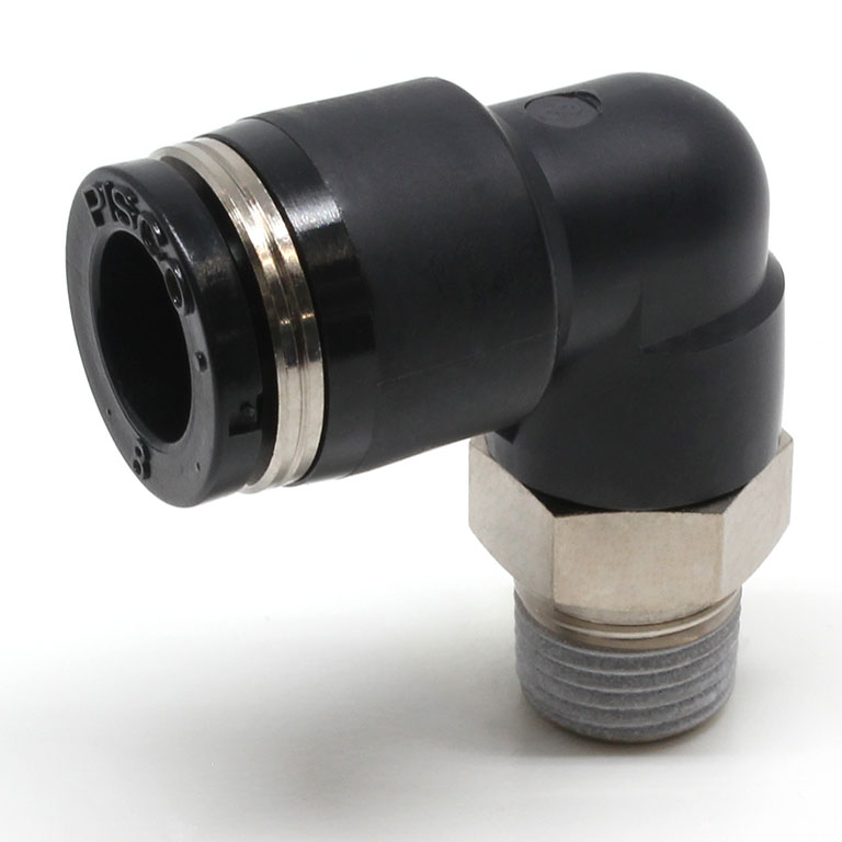 Đầu Nối Nhanh Khí Nén Dạng Cong 90° Ren Ngoài Pisco PL8-01W-C