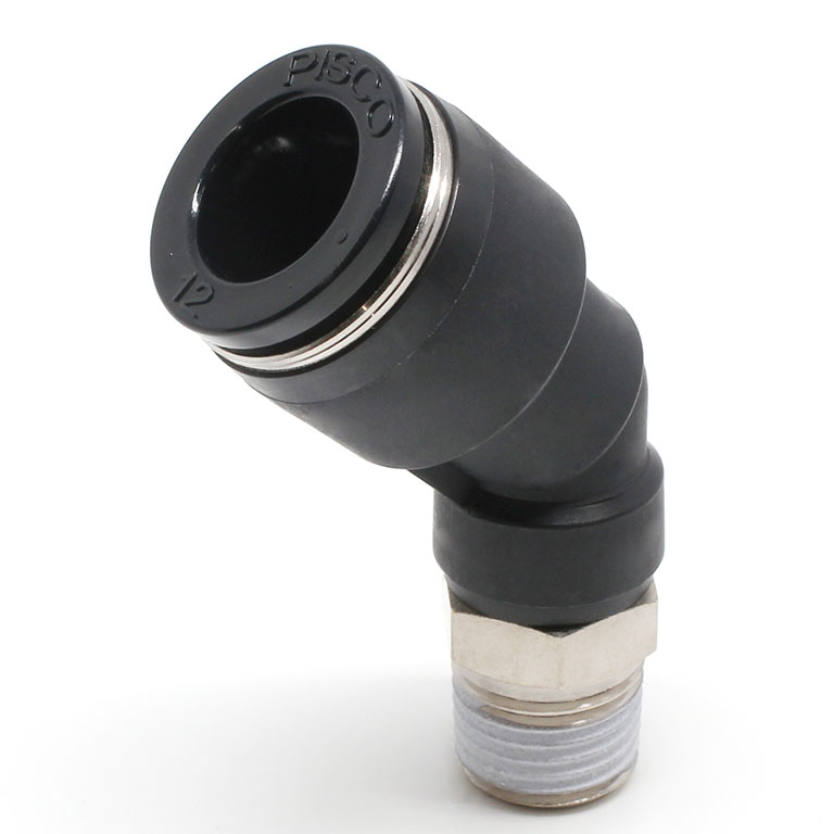 Alternative view of Đầu Nối Nhanh Khí Nén Dạng Cong 45° Ren Ngoài Pisco PLH12-02