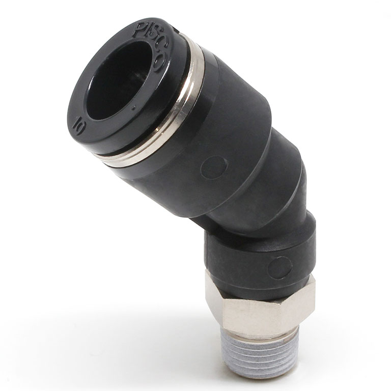 Alternative view of Đầu Nối Nhanh Khí Nén Dạng Cong 45° Ren Ngoài Pisco PLH10-01W