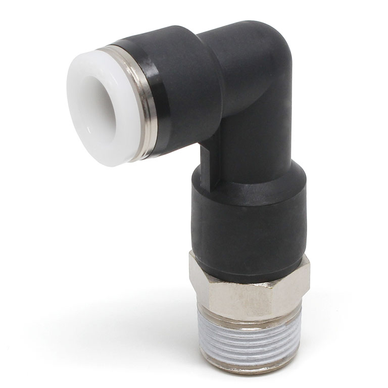 Đầu Nối Nhanh Khí Nén Dạng Cong 90° Ren Ngoài (Dài) Pisco PLL3/8-N3UW