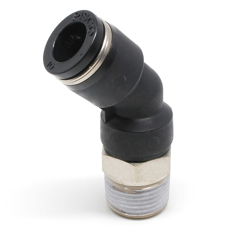 Alternative view of Đầu Nối Nhanh Khí Nén Dạng Cong 45° Ren Ngoài Pisco PLH10-03W