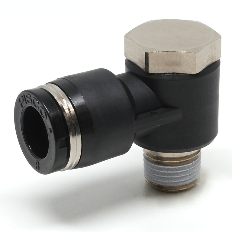Alternative view of Đầu Nối Nhanh Khí Nén Cong 90° Đầu Lục Giác Trụ Ren Ngoài Pisco PH8-N1U