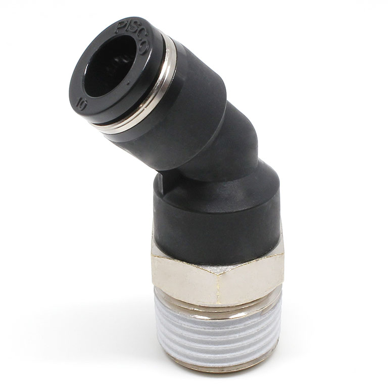 Alternative view of Đầu Nối Nhanh Khí Nén Dạng Cong 45° Ren Ngoài Pisco PLH10-04
