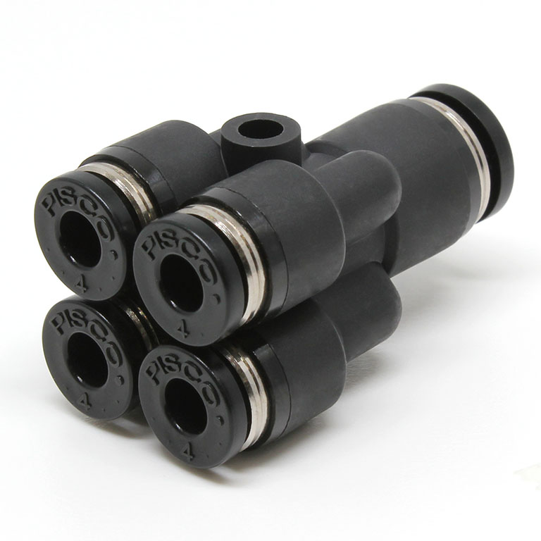 Đầu Nối Nhanh Khí Nén Chữ Y 5 Ngã Dạng Nối Giảm Pisco PRG6-4-C