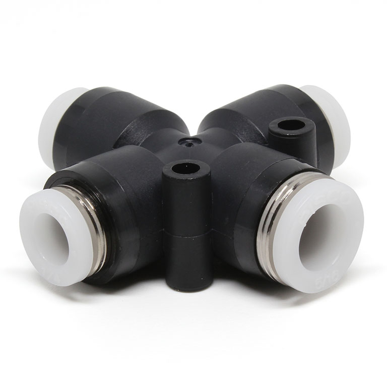 Đầu Nối Nhanh Khí Nén Ngã 4 Dạng Nối Giảm Pisco PZC5/16-1/4