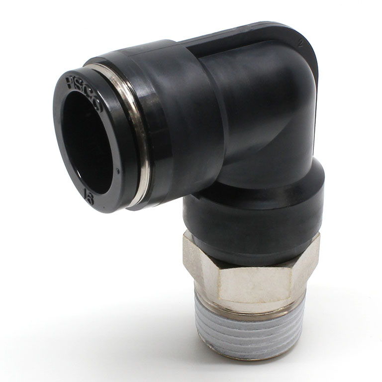 Đầu Nối Nhanh Khí Nén Dạng Cong 90° Ren Ngoài Pisco PL16-04W