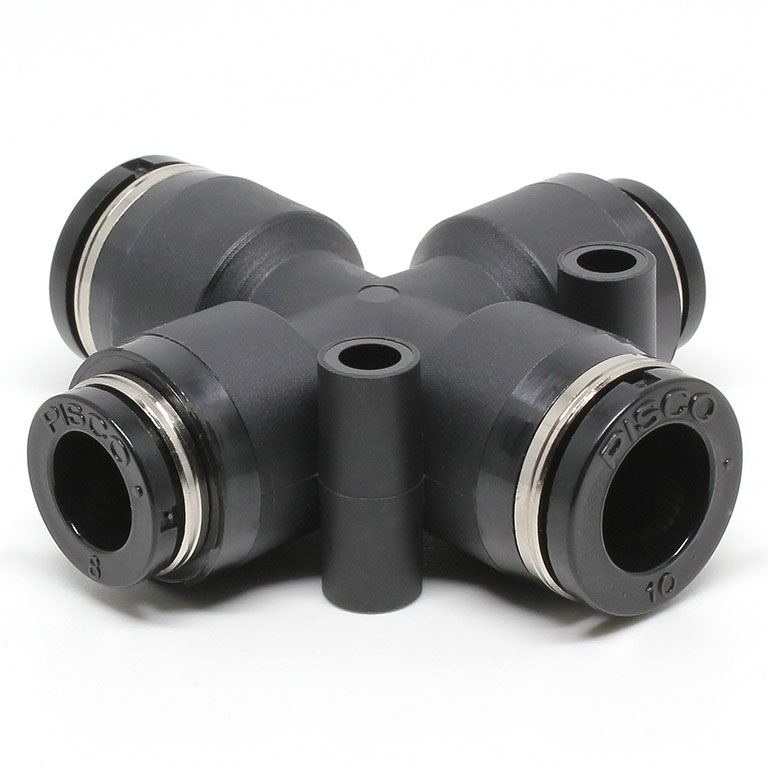 Đầu Nối Nhanh Khí Nén Ngã 4 Dạng Nối Giảm Pisco PZB10-8