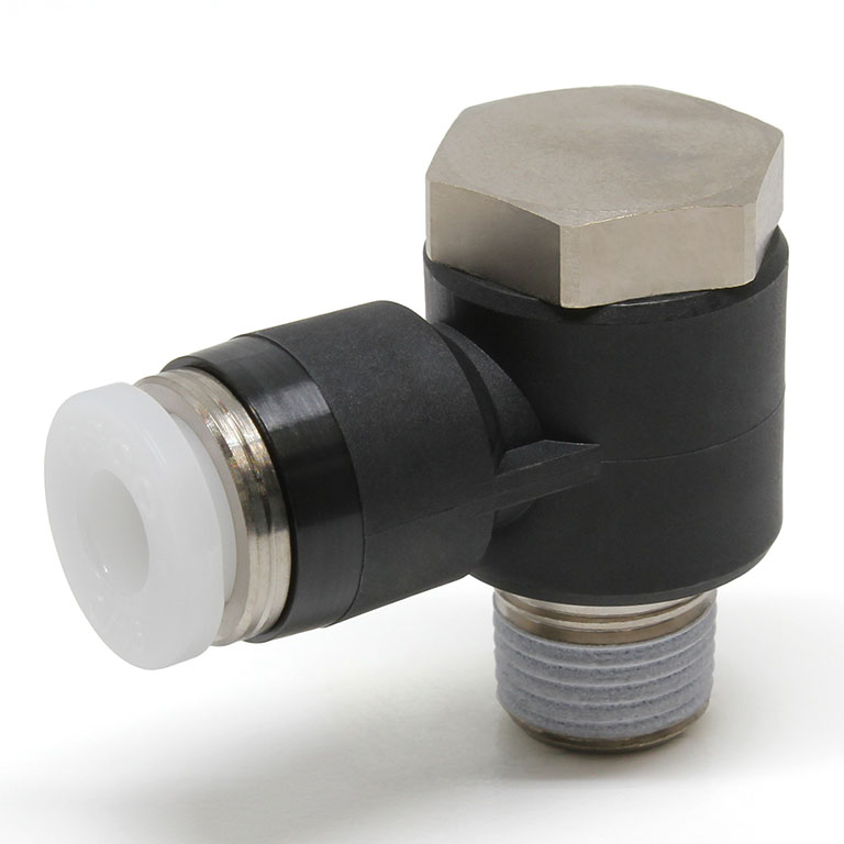 Alternative view of Đầu Nối Nhanh Khí Nén Cong 90° Đầu Lục Giác Trụ Ren Ngoài Pisco PH3/16-01