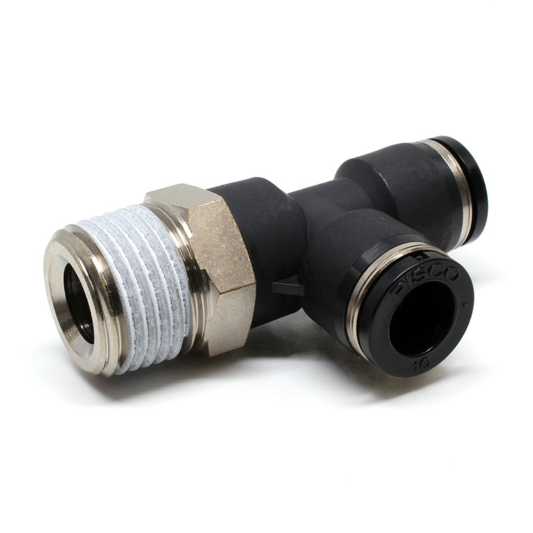 Đầu Nối Nhanh Khí Nén Dạng Chữ T Ren Ngoài Pisco PD10-04-C