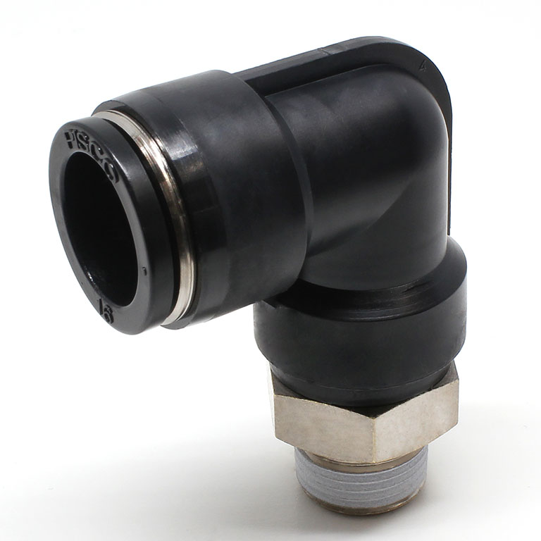 Đầu Nối Nhanh Khí Nén Dạng Cong 90° Ren Ngoài Pisco PL16-03W-C