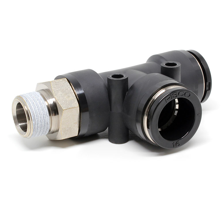 Đầu Nối Nhanh Khí Nén Dạng Chữ T Ren Ngoài Pisco PD16-03W-C