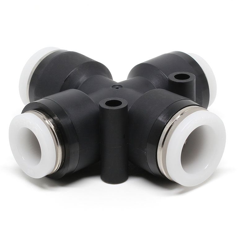 Đầu Nối Nhanh Khí Nén Ngã 4 Dạng Nối Giảm Pisco PZB1/2-3/8