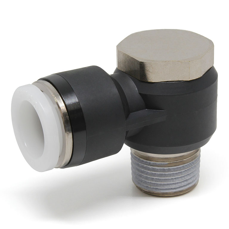 Alternative view of Đầu Nối Nhanh Khí Nén Cong 90° Đầu Lục Giác Trụ Ren Ngoài Pisco PH1/2-N3U