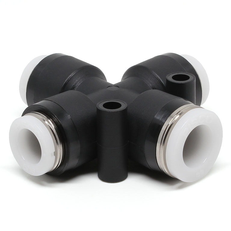 Đầu Nối Nhanh Khí Nén Ngã 4 Dạng Nối Giảm Pisco PZC3/8-5/16