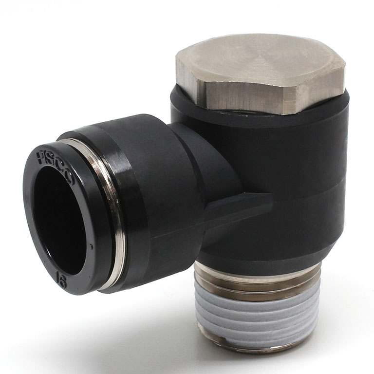 Alternative view of Đầu Nối Nhanh Khí Nén Cong 90° Đầu Lục Giác Trụ Ren Ngoài Pisco PH16-04W