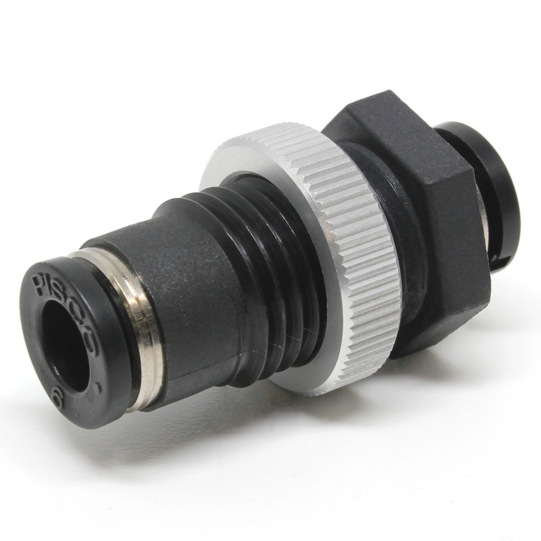 Đầu Nối Nhanh Khí Nén Dạng Thẳng Ren Ngoài Lắp Kẹp Vách Pisco PMP6W-C