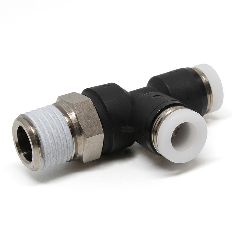 Đầu Nối Nhanh Khí Nén Dạng Chữ T Ren Ngoài Pisco PD1/4-02-C