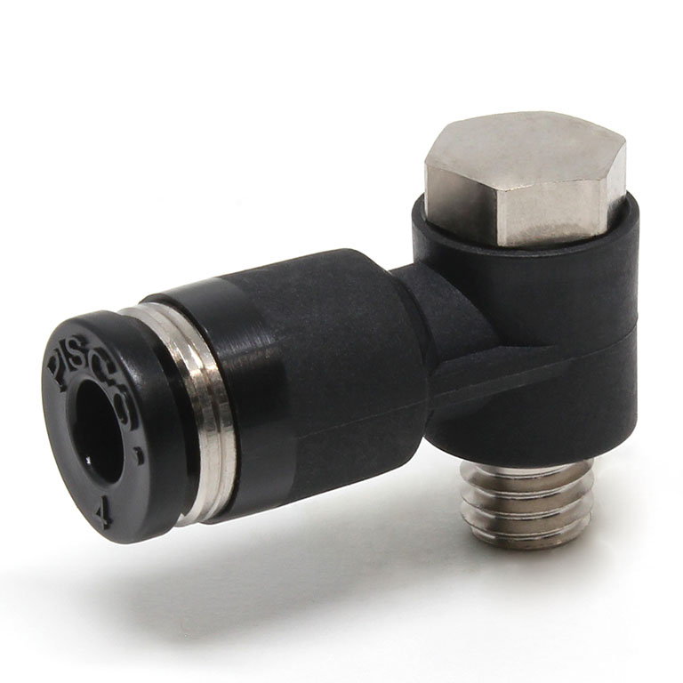 Alternative view of Đầu Nối Nhanh Khí Nén Cong 90° Đầu Lục Giác Trụ Ren Ngoài Pisco PH4-M6-UC