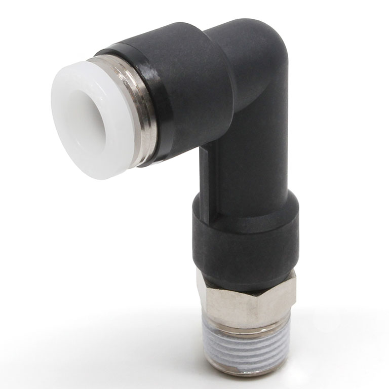 Đầu Nối Nhanh Khí Nén Dạng Cong 90° Ren Ngoài (Dài) Pisco PLL1/4-01W